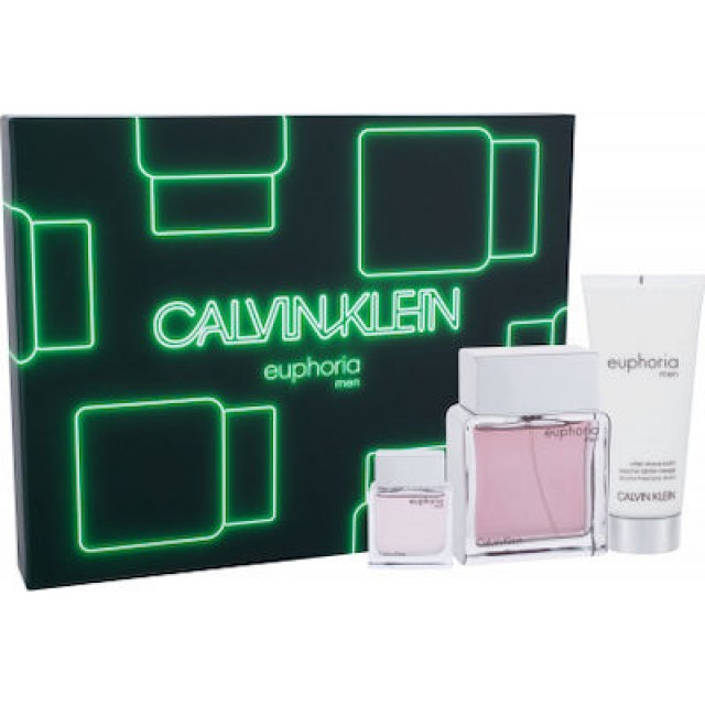 CALVIN KLEIN Euphoria SET For Men: EDT 100ml + EDT 15ml + aftershave balm 100ml